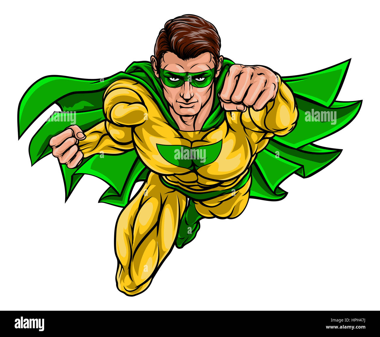 Cartoon superhero in a pop art comic book style Stock Photo