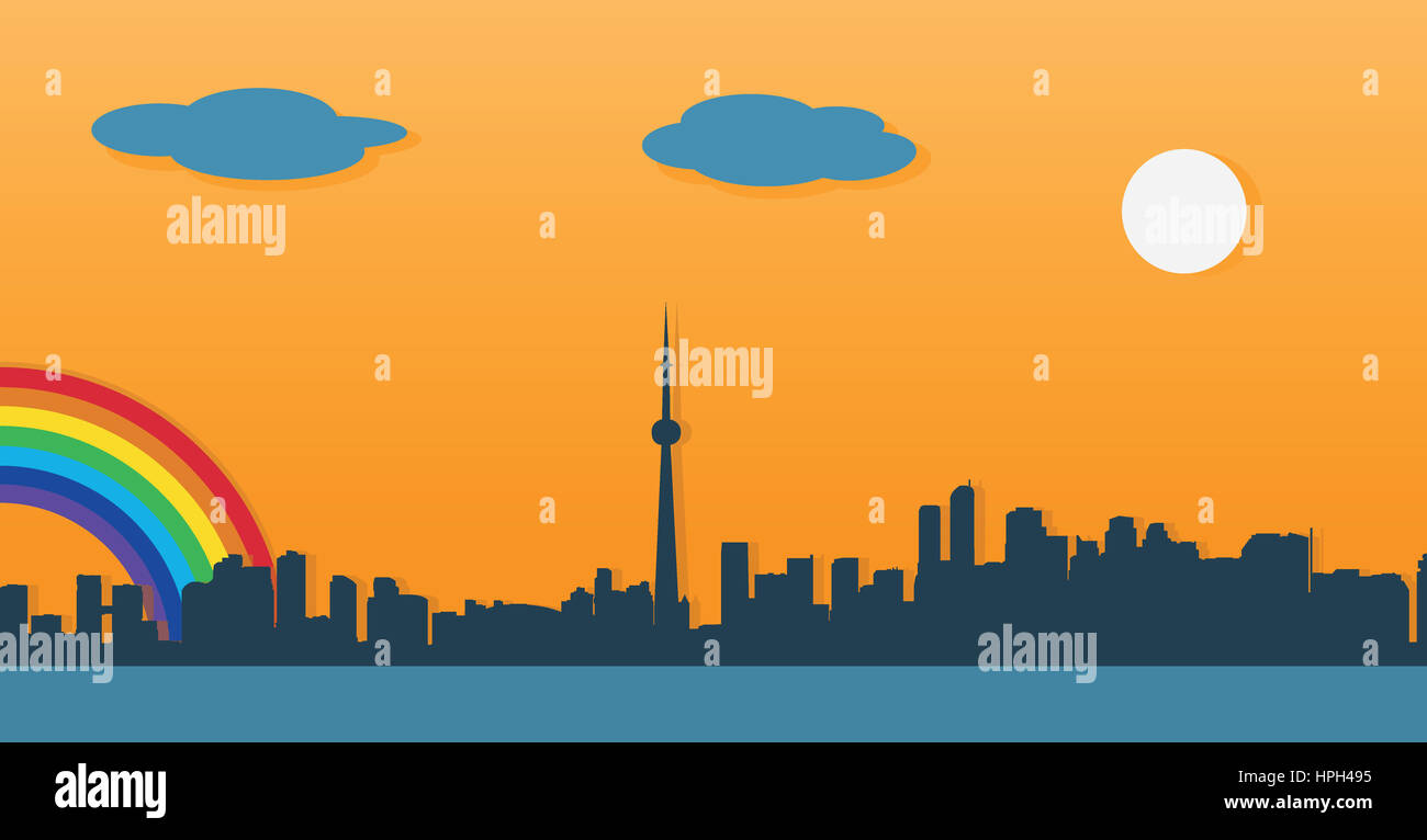 Illustration of big colorful city Stock Photo - Alamy