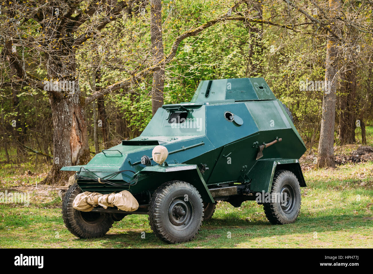 Russian Armoured Soviet Scout Car BA-64 Of World War II In Forest Stock Photo