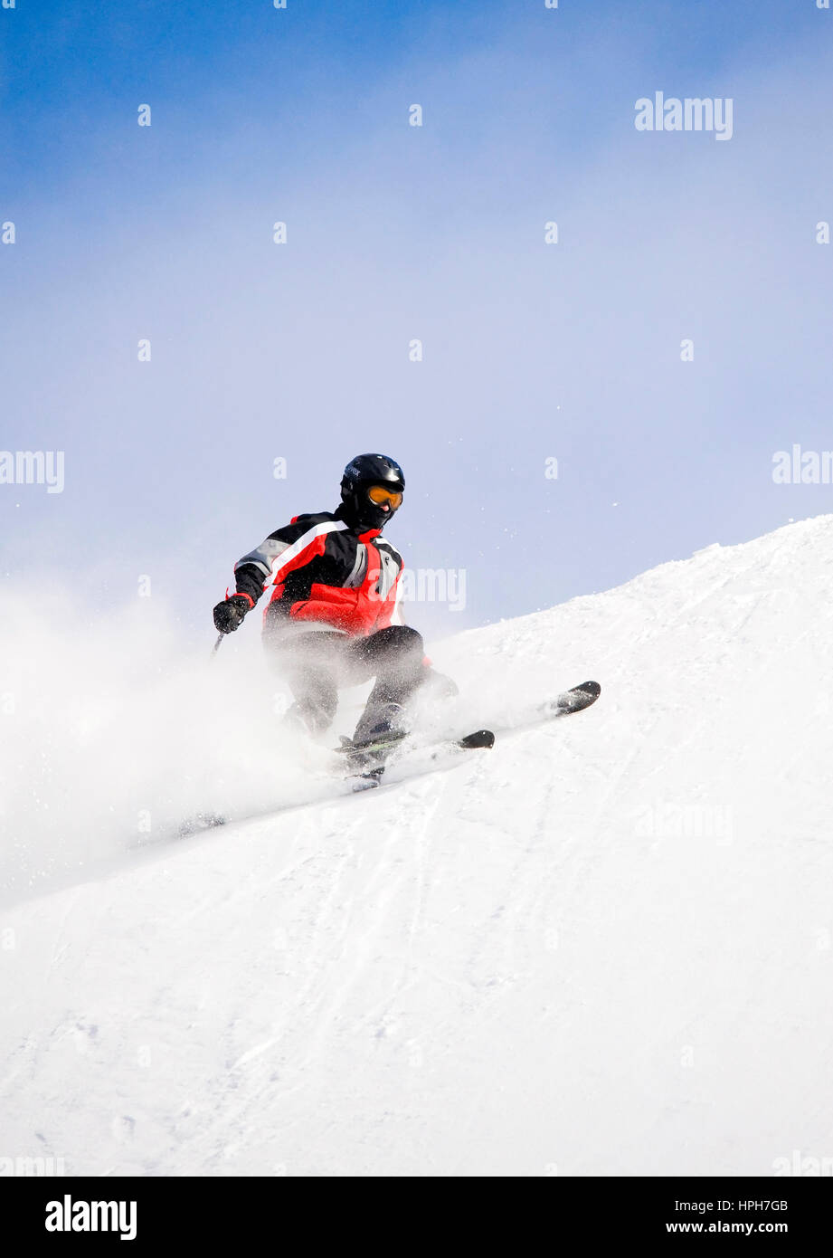 Skifahrer - skier Stock Photo