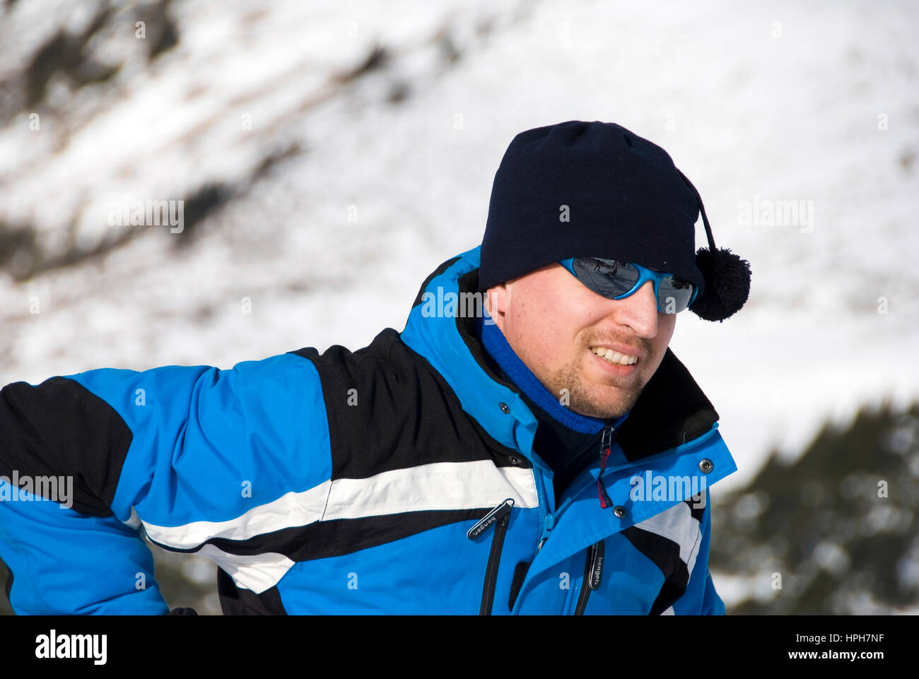 Skifahrer - skier, Model released Stock Photo