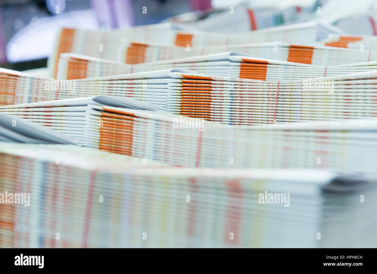 Prospektstapel, Druckerei stacks of brochures in a printing company Prospektstapel, Druckerei stacks of brochures in a printing company