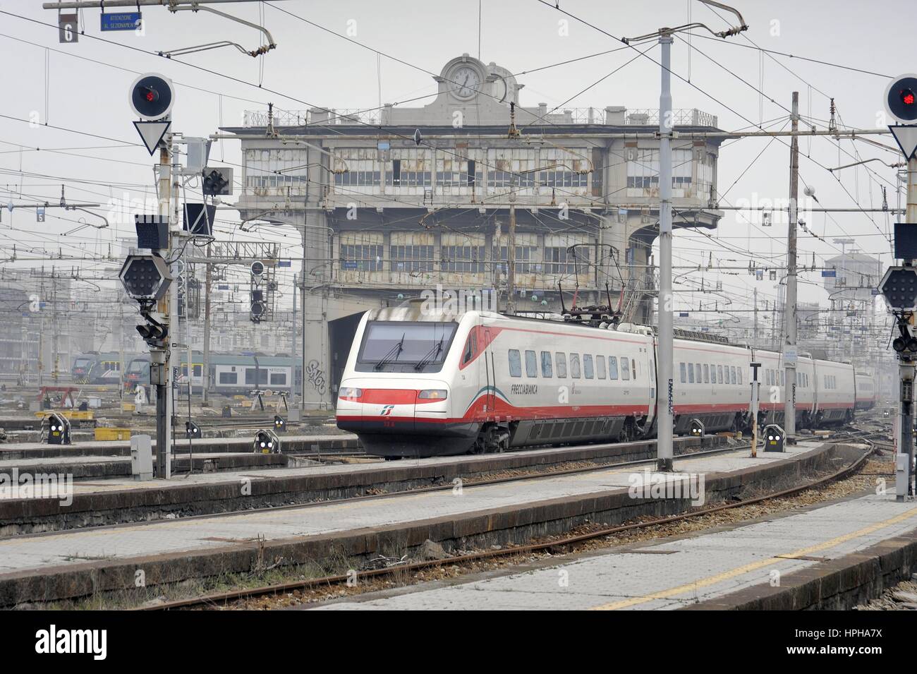 Railway yard Milano Centrale (Italy) Stock Photo