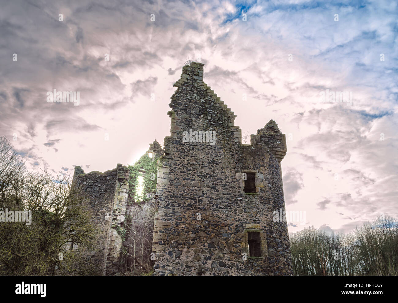 The Ancient Ruins of Old Auchens House near Dundonald South Ayrshire
