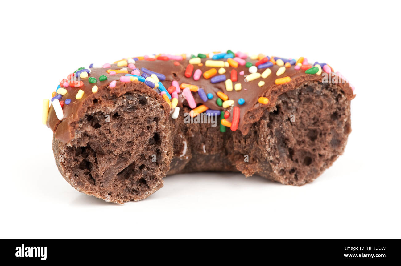 chocolate doughnut isolated on white background Stock Photo - Alamy