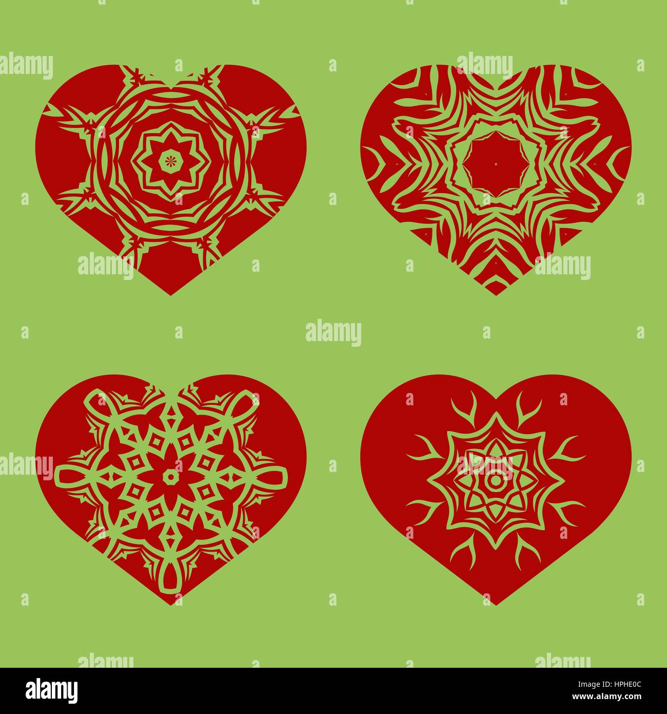 Romantic Red Heart Set Stock Vector Image & Art - Alamy