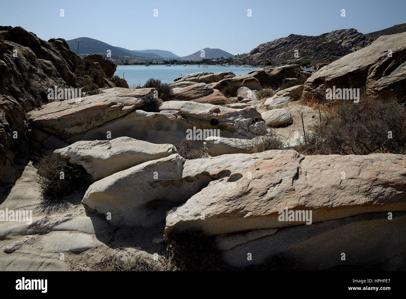 Kolimbithres beach rocks Stock Photo
