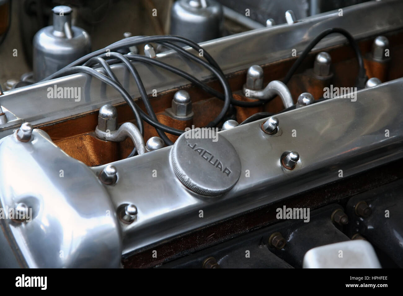 Old car motor engine Stock Photo