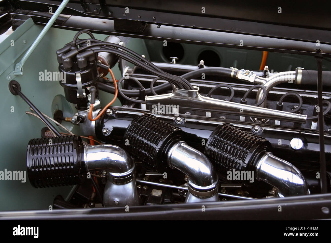 Old car motor engine Stock Photo