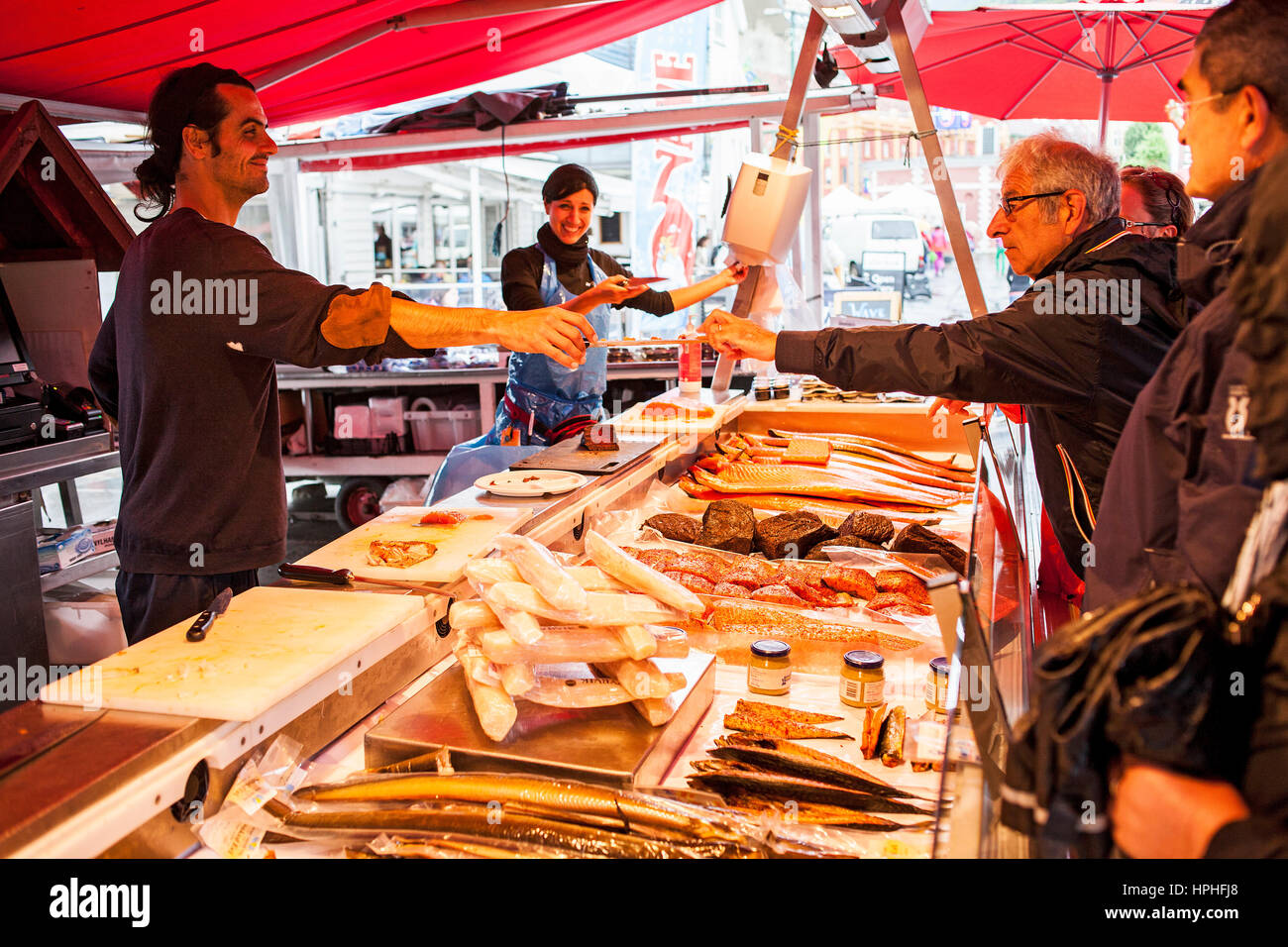 fish market ,Bergen, Norway Stock Photo Alamy