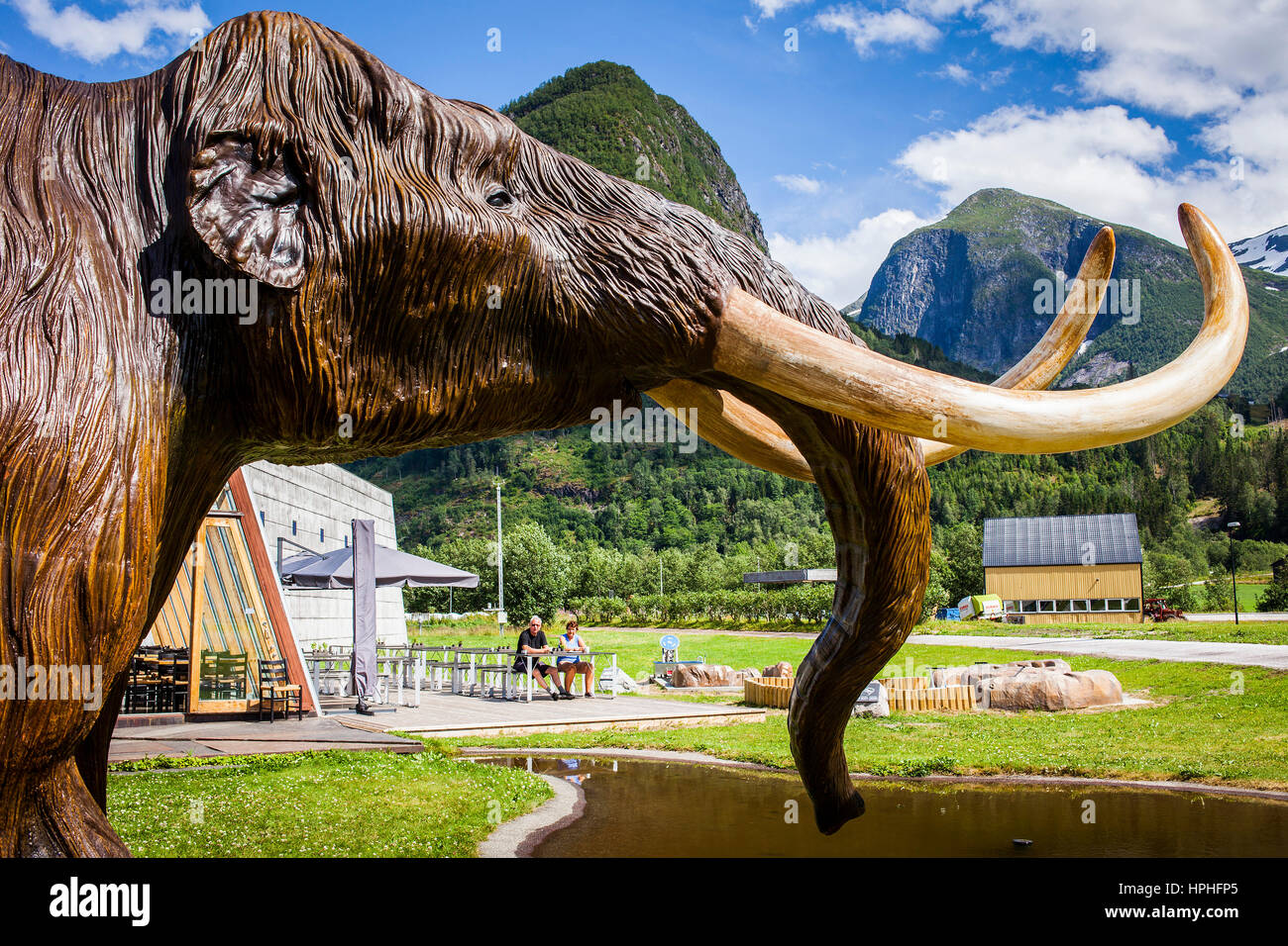 mammoth, in Glacier Museum or Norsk Bremuseum, Fjaerland on the Sognefjord, Sogn og Fjordane, Norway Stock Photo