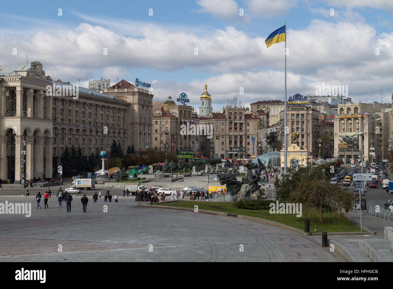 The Maidan in Kiev, Ukraine a month before the 2013 revolution Stock Photo