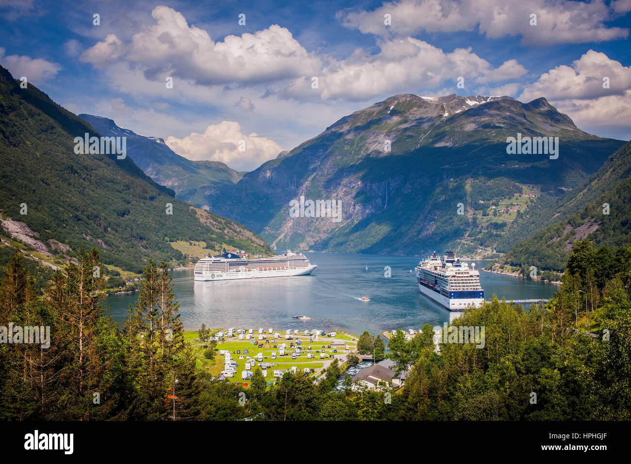 Geiranger and Geirangerfjord,More og Romsdal, Norway Stock Photo