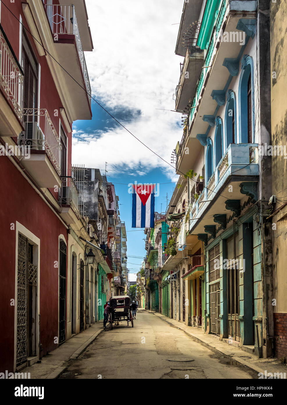 Old Havana downtown Street - Havana, Cuba Stock Photo