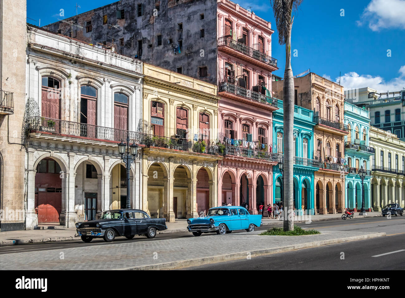 Cars in old Havana downtown Street Havana, Cuba Stock Photo Alamy