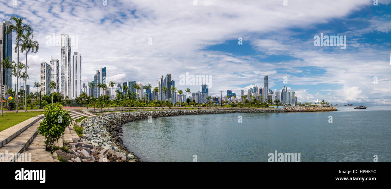 Panoramic view of Panama City Skyline - Panama City, Panama Stock Photo