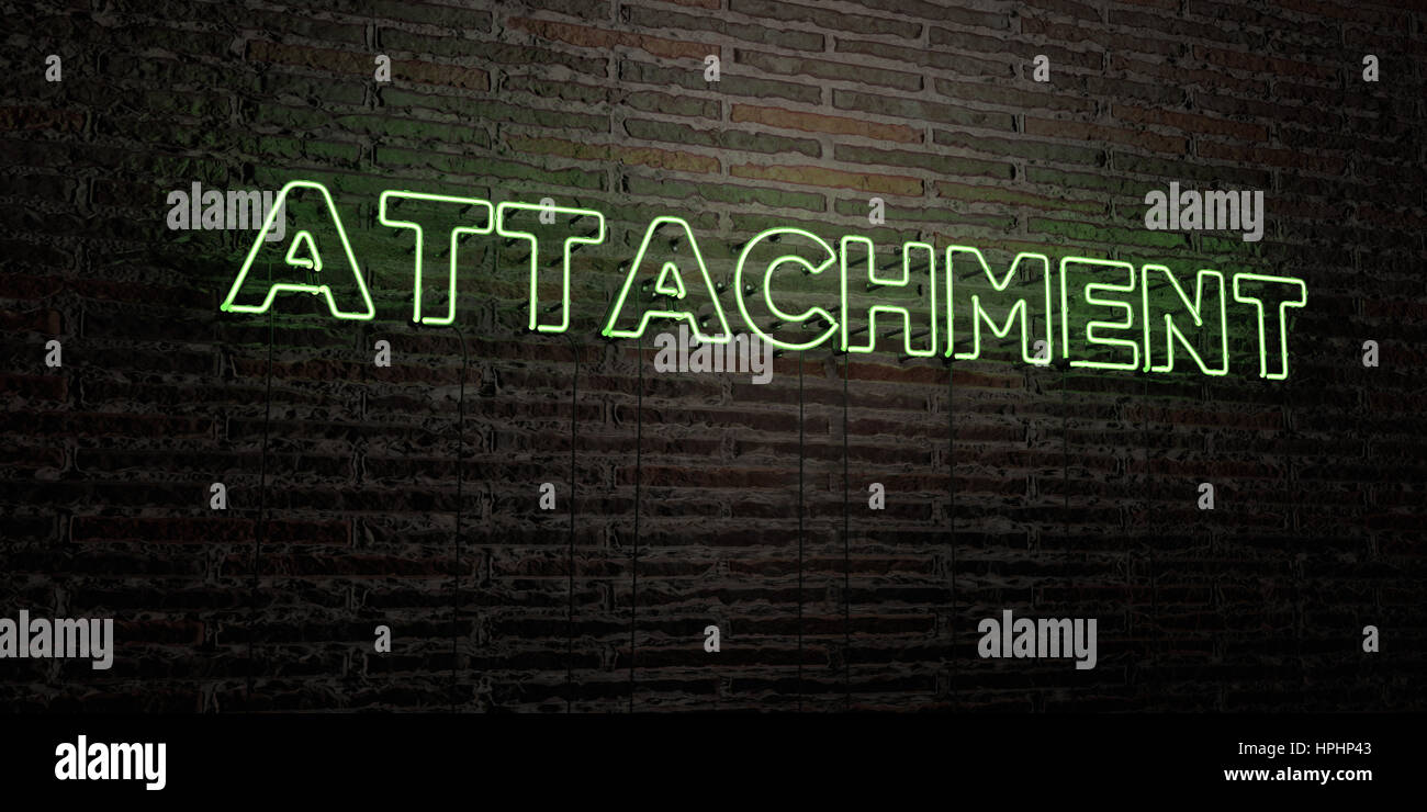 ATTACHMENT -Realistic Neon Sign on Brick Wall background - 3D rendered ...