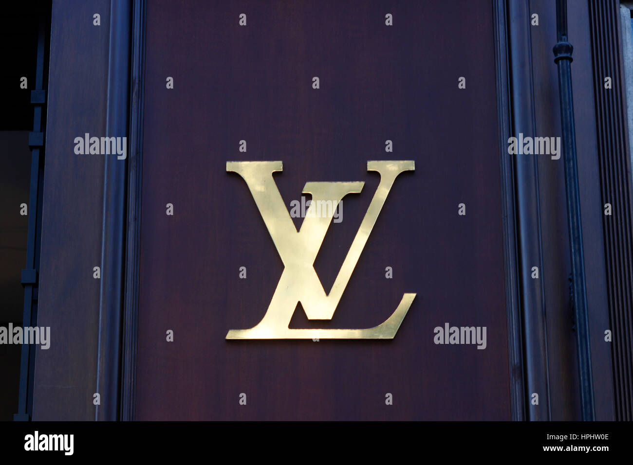 France, Paris, the Louis Vuitton initials Stock Photo - Alamy