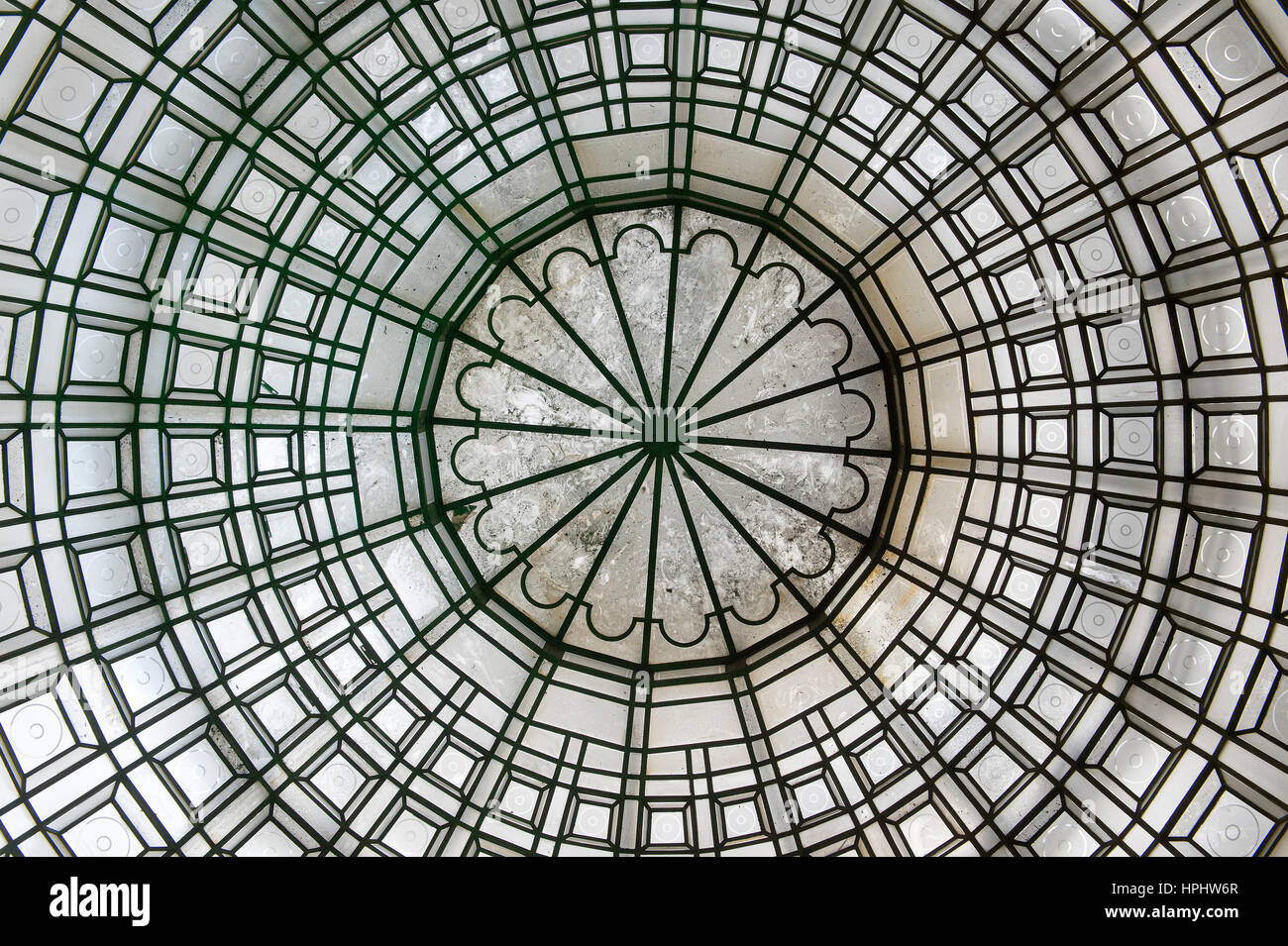 France. Paris. 4th district. The Marais. Glass roof of the restaurant ' Le Dome du Marais ', rue des Francs Bourgeois Stock Photo