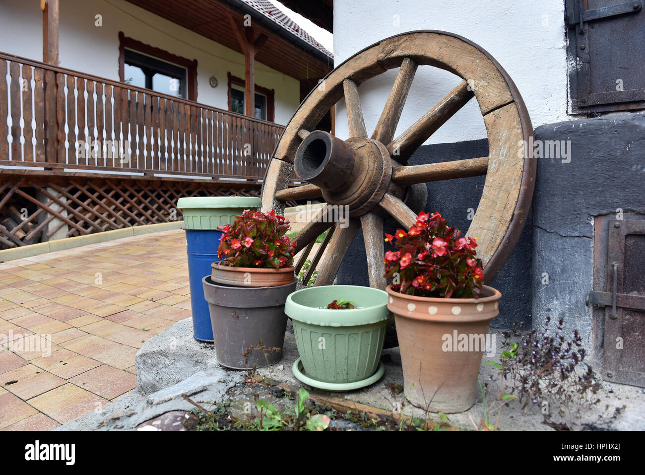 Old weathered flower cart hi-res stock photography and images - Alamy