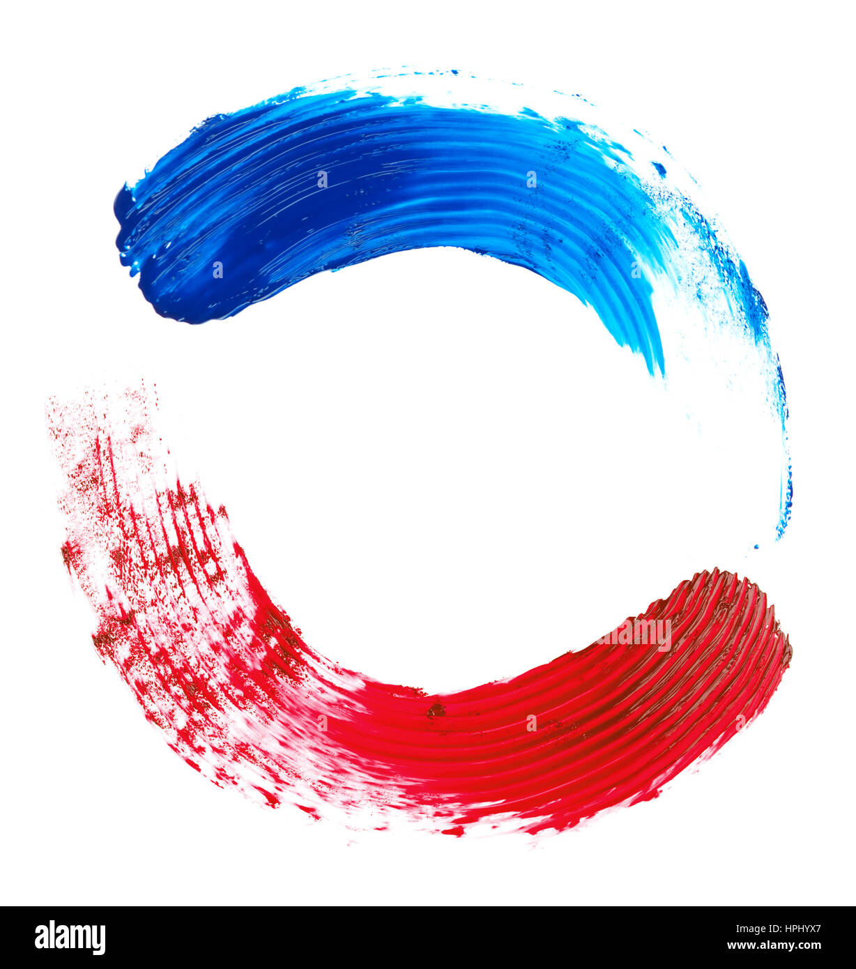 red and blue brush strokes on a white background Stock Photo - Alamy