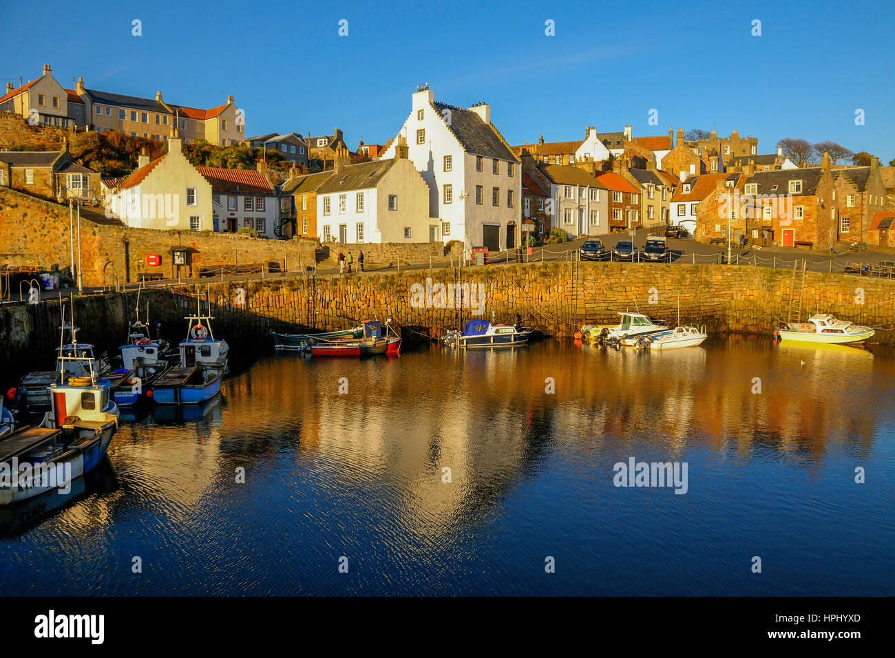 Crail harbour,east coast Scotland,picturesque setting in the kingdom of Fife,regarded as one of the finest havens in Scot Stock Photo
