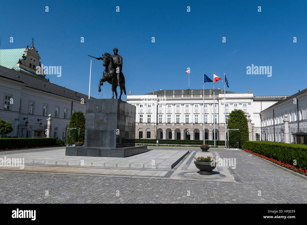Palac Prezydeck - Presidentail Palace in Krakowskie Przedmiescie,  Warsaw, Poland Stock Photo