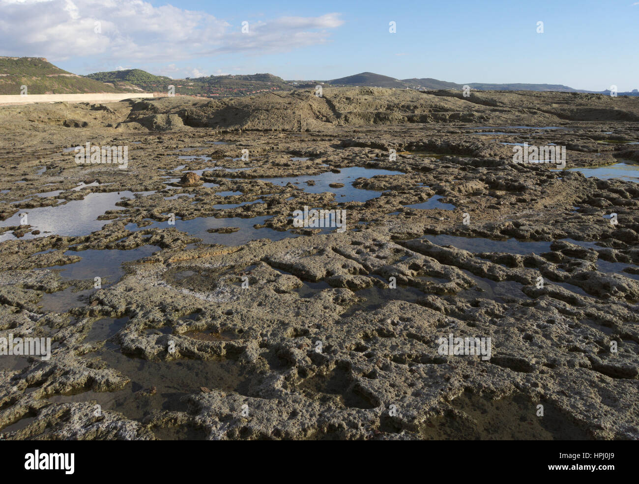 rocky coast in Bosa Marina, Sardinia, Italy Stock Photo