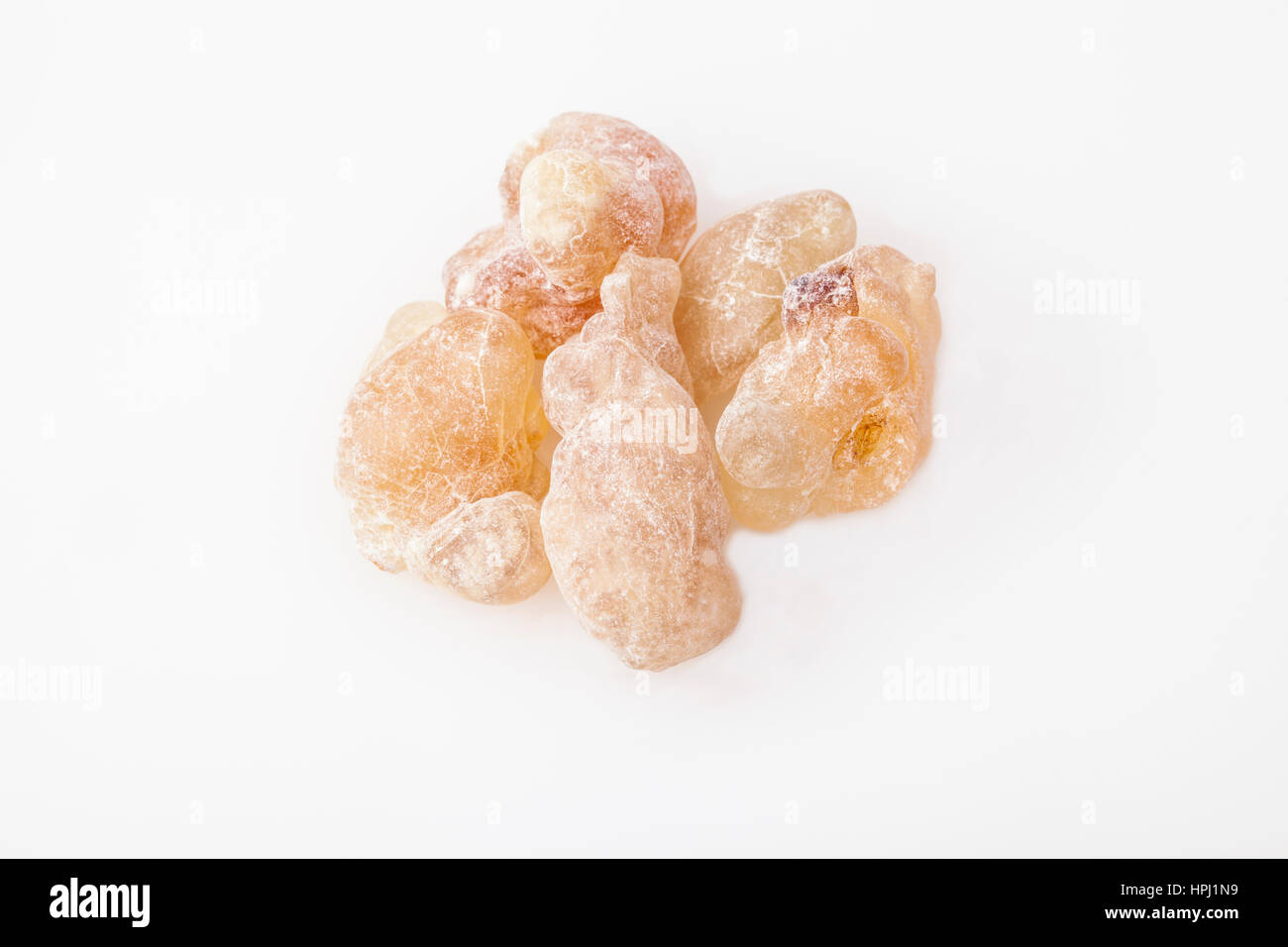 Red Frankincense resin from Oman, isolated on  the white background Stock Photo