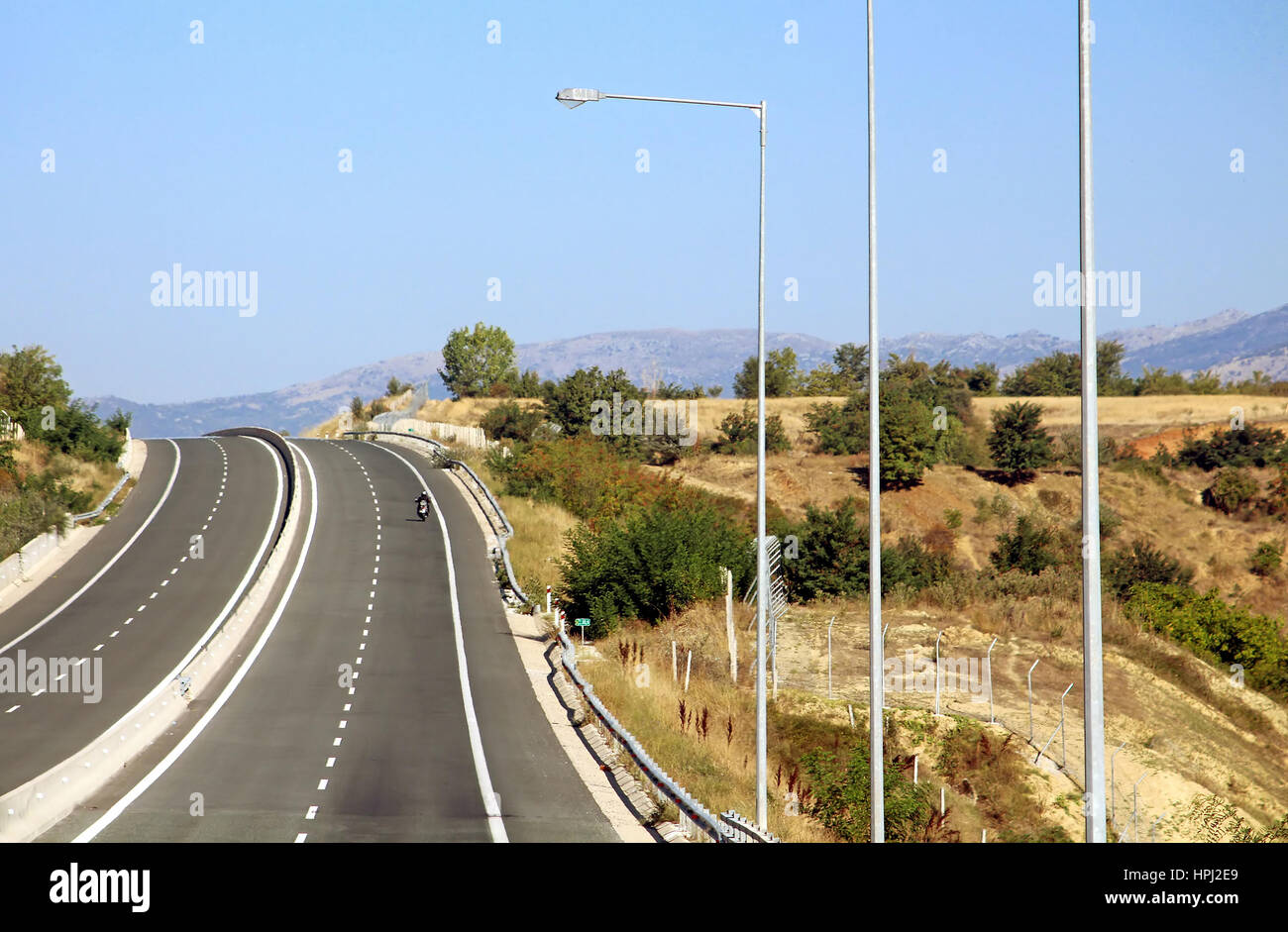 Highway at Greece Stock Photo