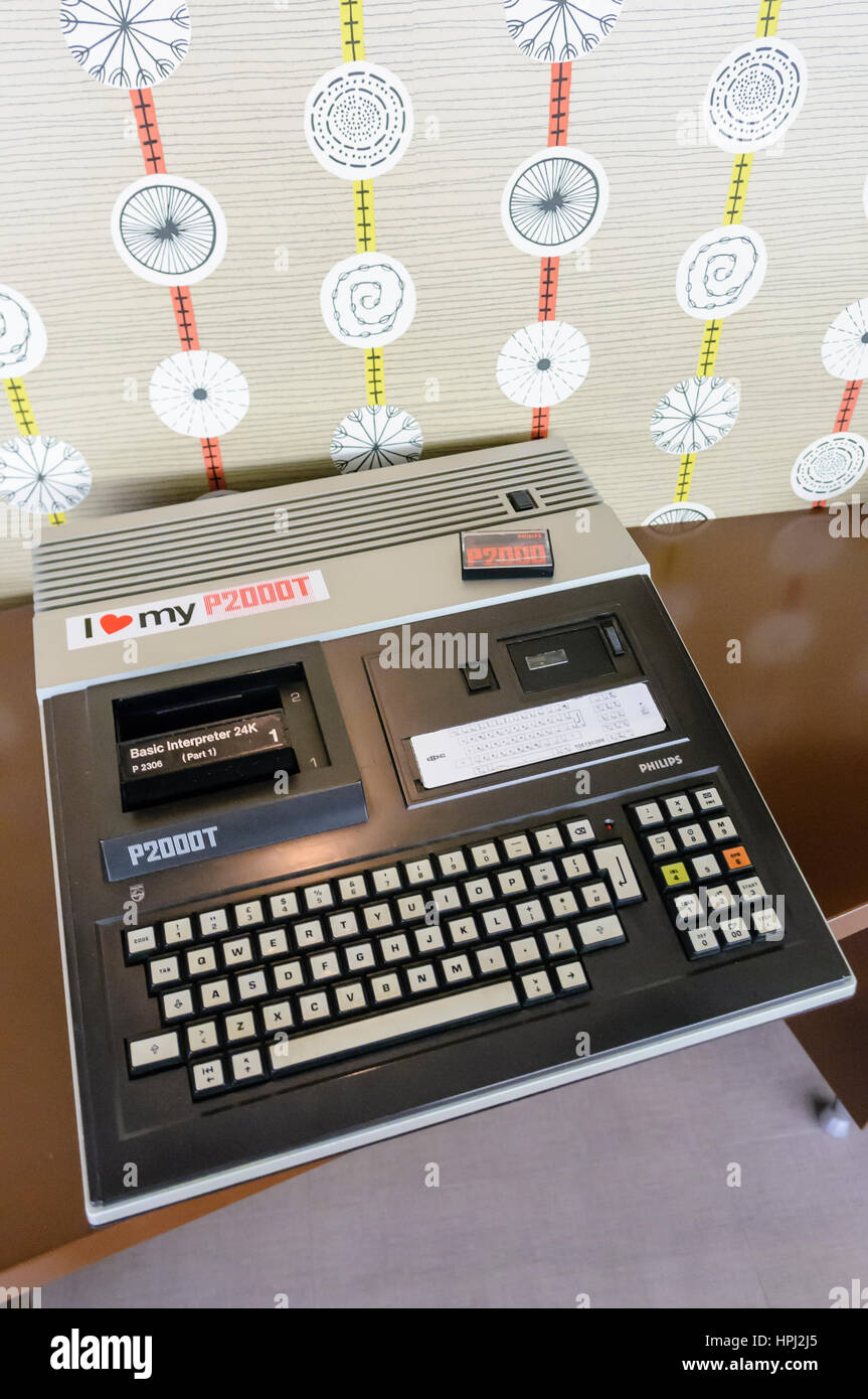 Philips P2000T home computer and video game console, launched March 1980. Stock Photo