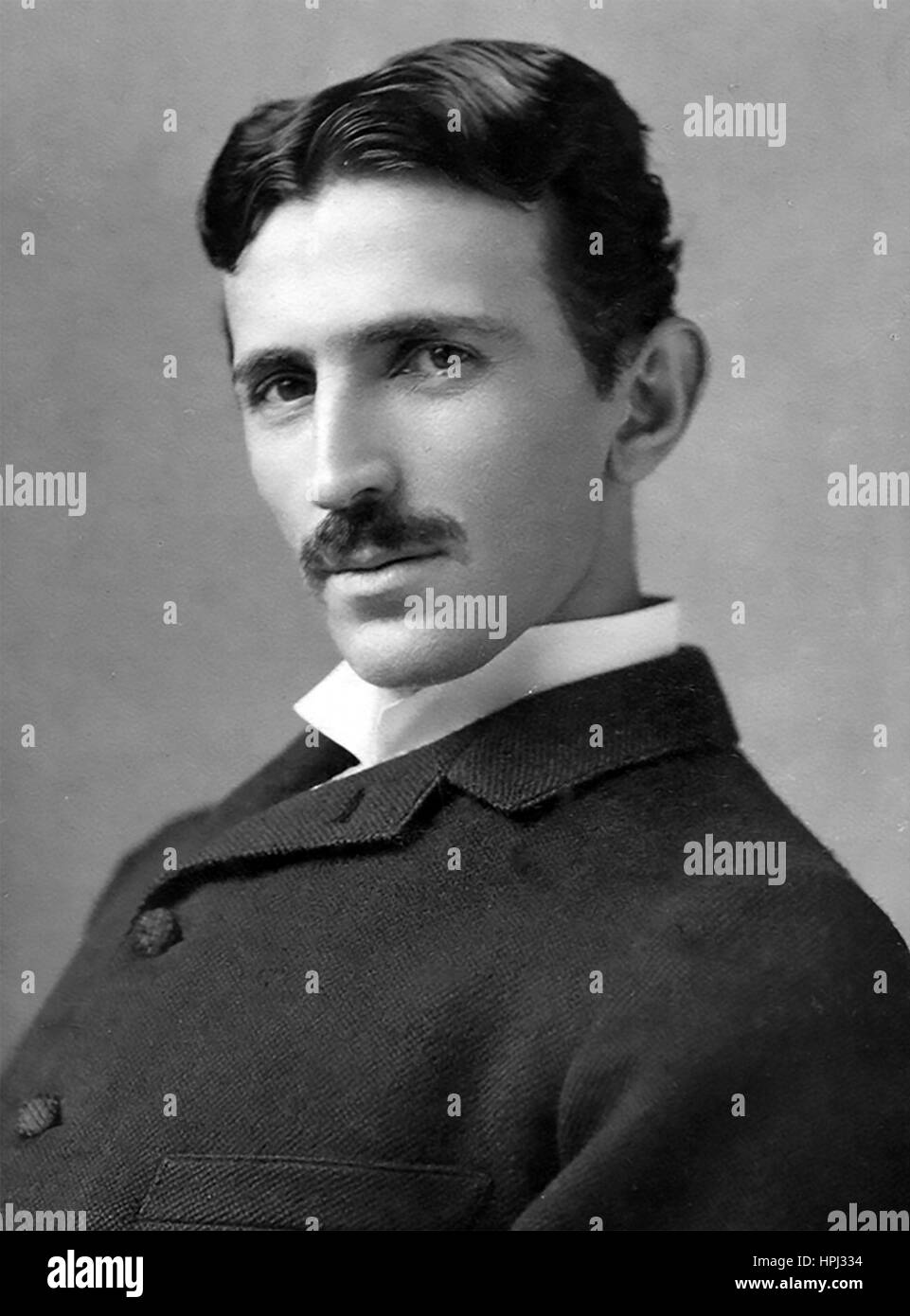 NIKOLA TESLA (1856-1943) Austrian-American inventor of the AC electricity supply current, here about 1895 Stock Photo