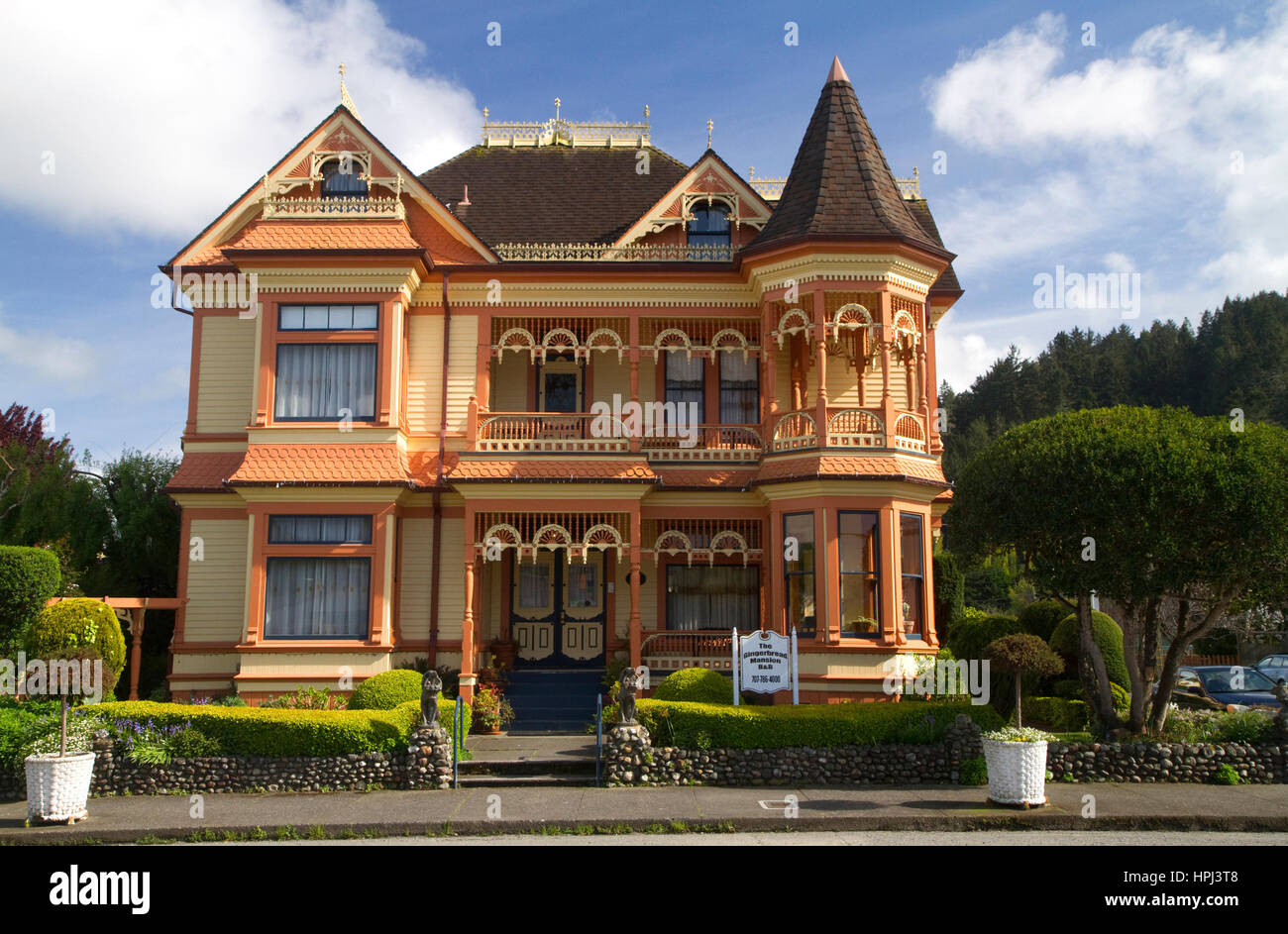 Victorian architecture home at Ferndale, California, USA. Stock Photo