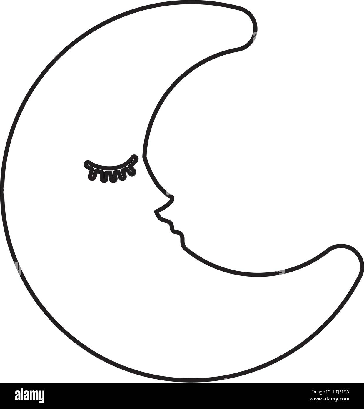 Sleeping moon cartoon icon vector illustration graphic design Stock Vector  Image & Art - Alamy