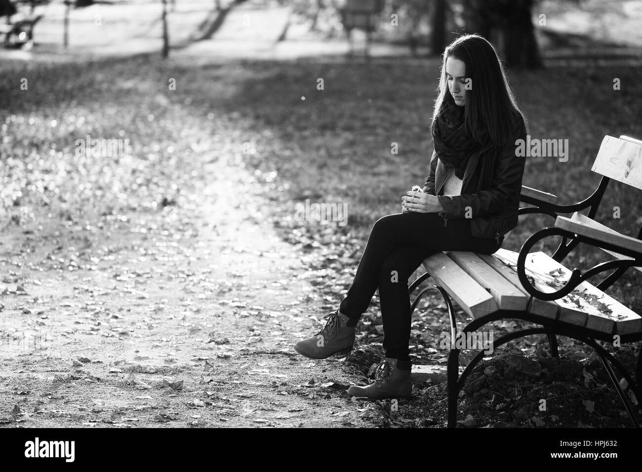 Sad Woman Black And White Stock Photos Images Alamy
