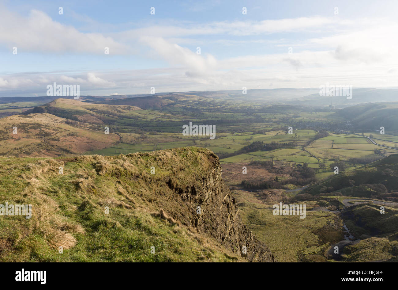 Lose Hill from Mam Tor, Edale, Peak District Stock Photo