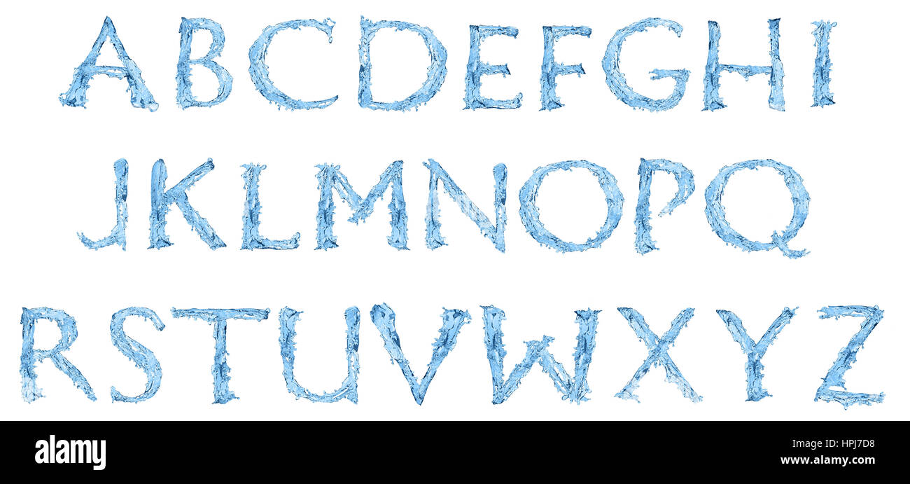 alphabet made of frozen water Stock Photo