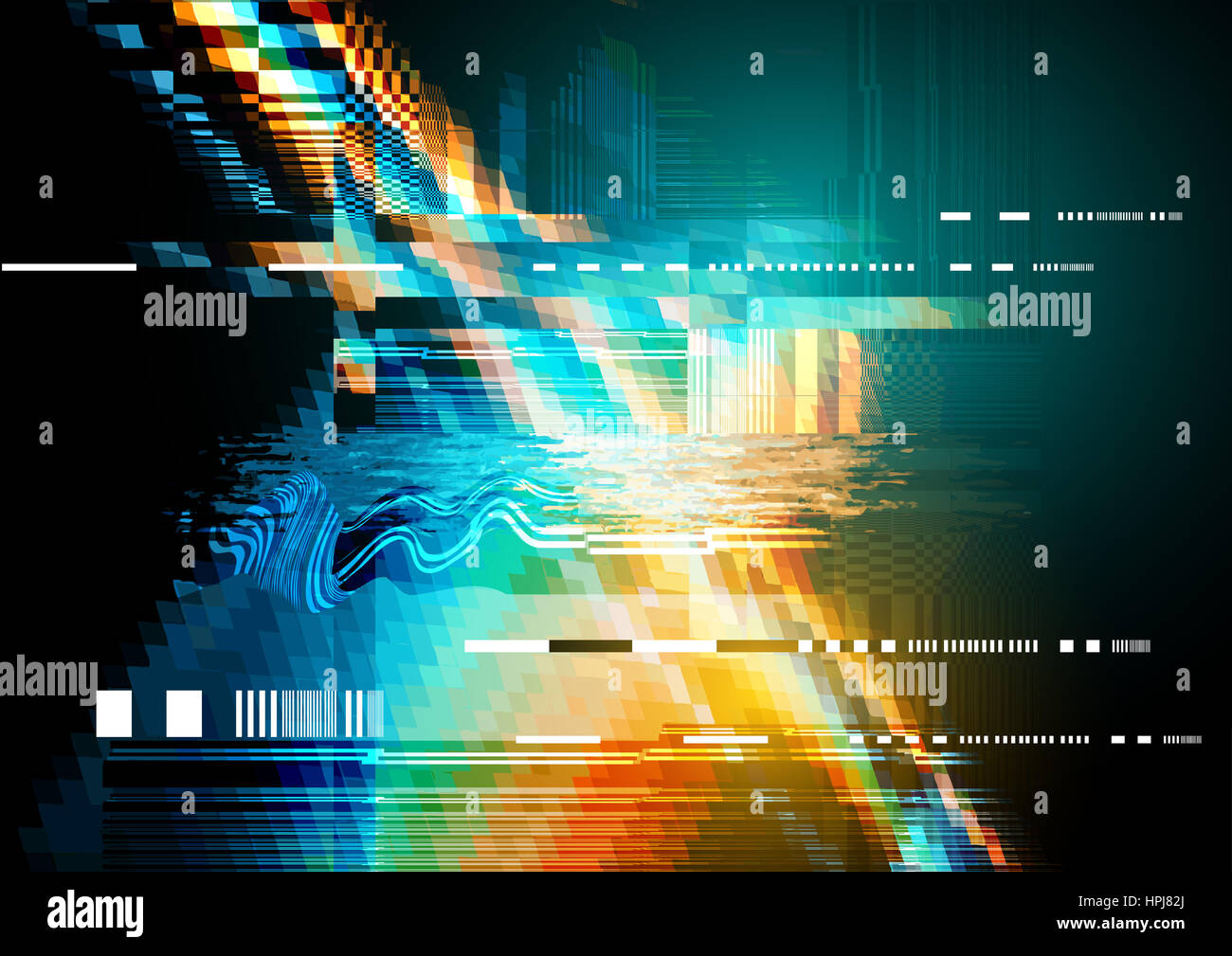 A glitch noise distortion texture background. Vector illustration Stock Photo