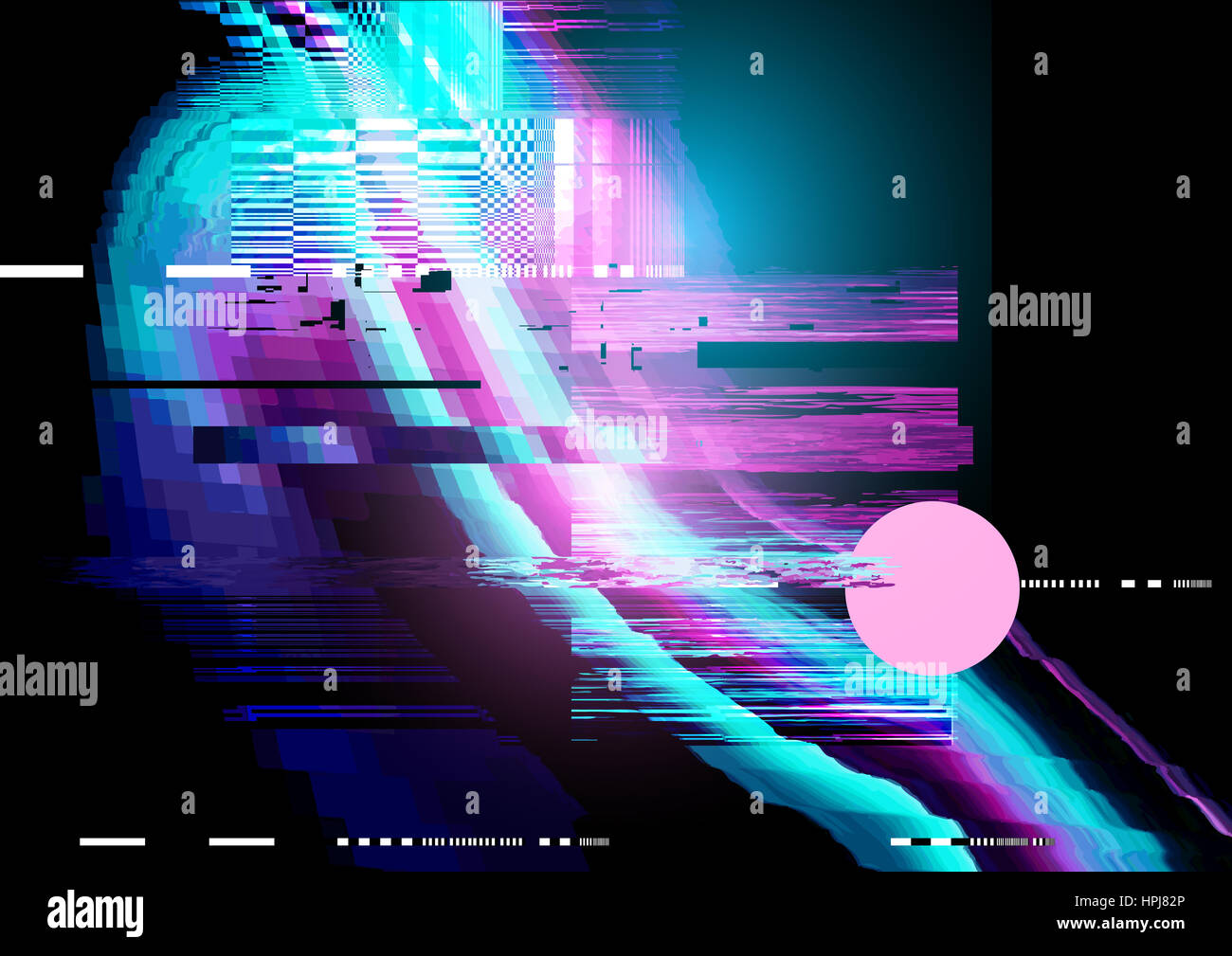 Glitch and distorted texture pattern background. Vector illustration Stock Photo