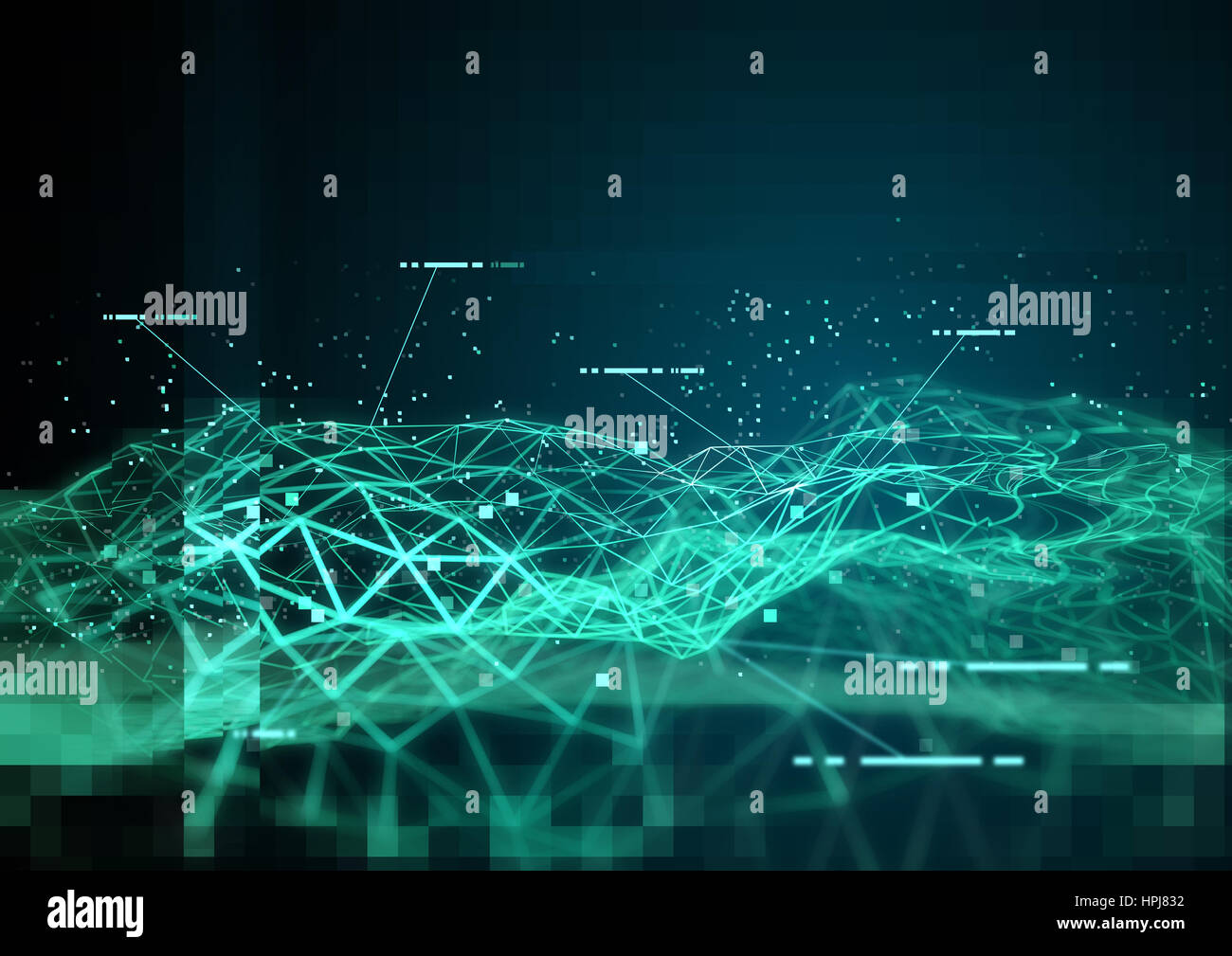 Global Data and 3D visualization of information tracking. 3D