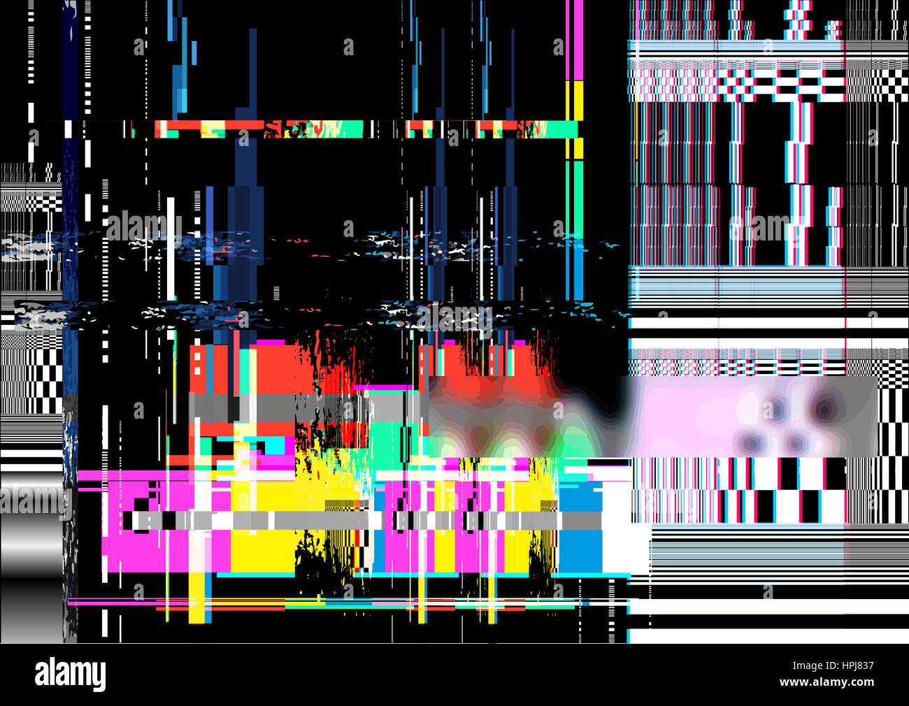 A glitch noise distortion texture background. Vector illustration Stock Photo