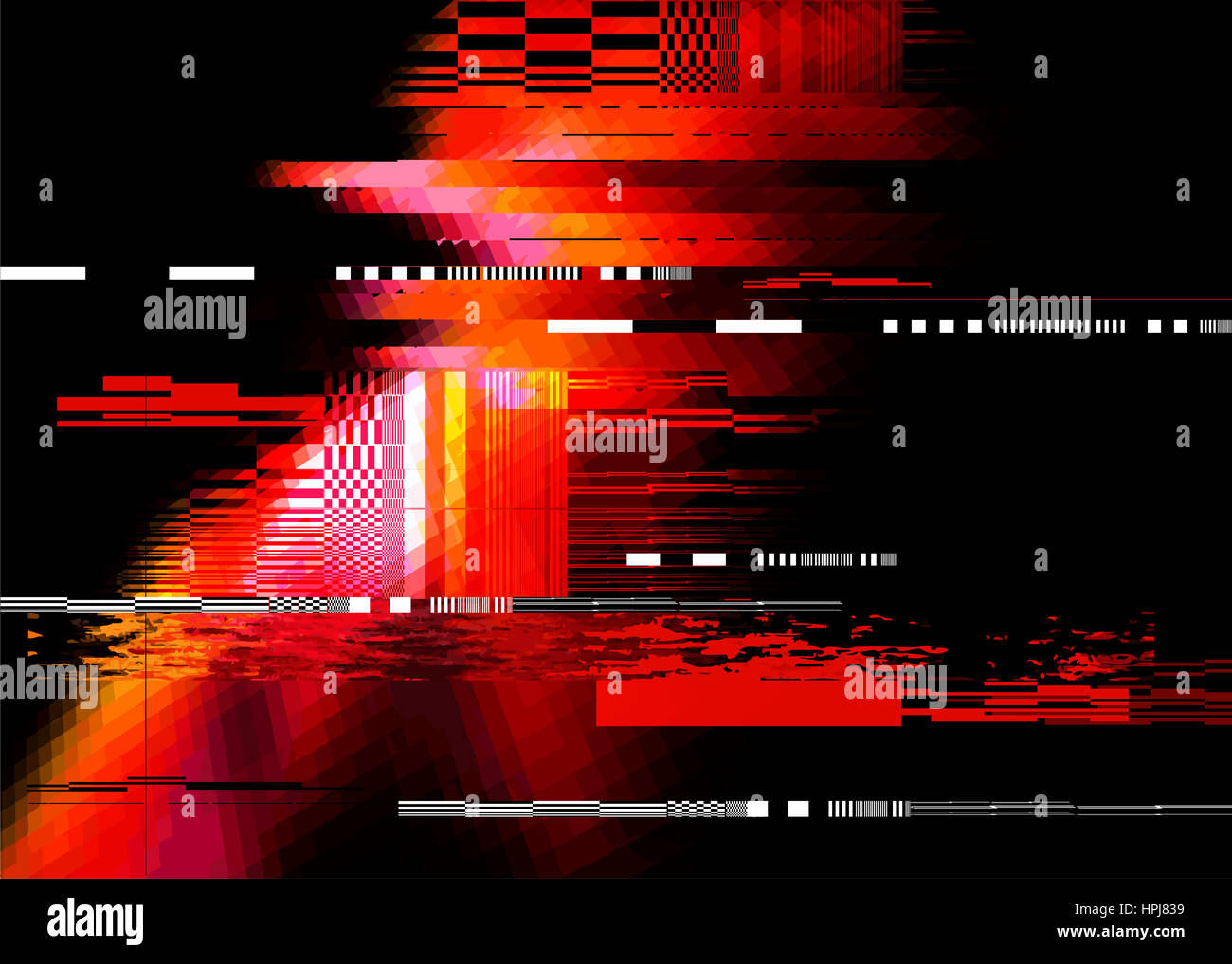 A redglitch noise distortion texture background. Vector illustration Stock Photo