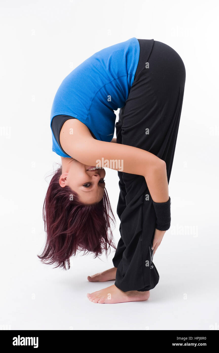 Model released , Frau beim Stretching - woman does stretching Stock Photo