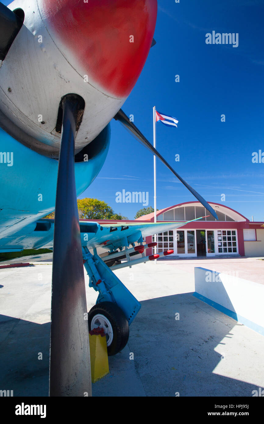 Playa Giron, Cuba - January 27,2017: The Bay of Pigs Museum.Aircraft in front of the museum dedicated to the failed 1961 invasion. Stock Photo