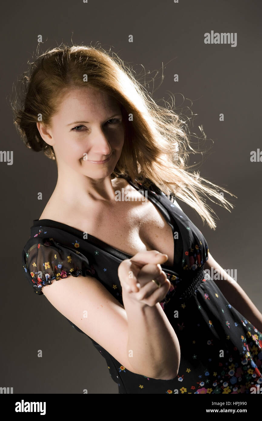 Model released , Attraktive Frau im Portrait, 35+ - attractive woman in portrait Stock Photo