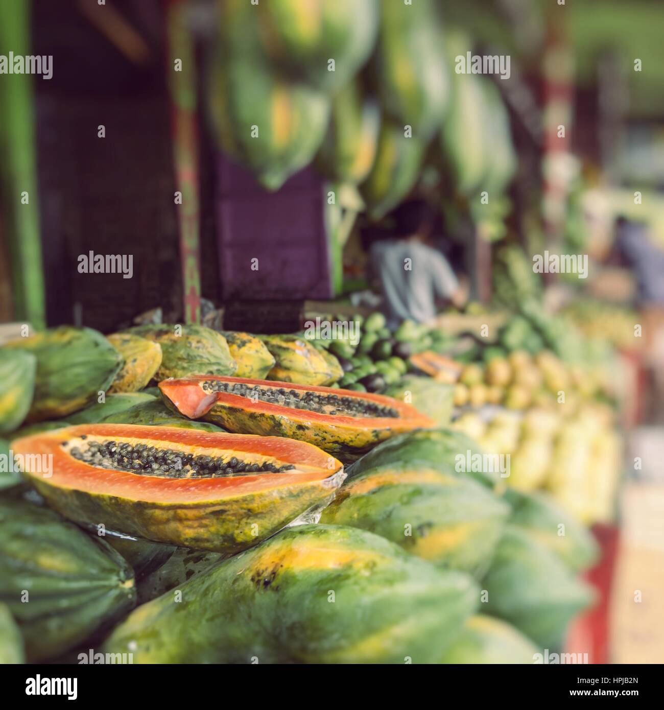 Papaya at tropical market in Yogjakarta, Indonesia Stock Photo Alamy