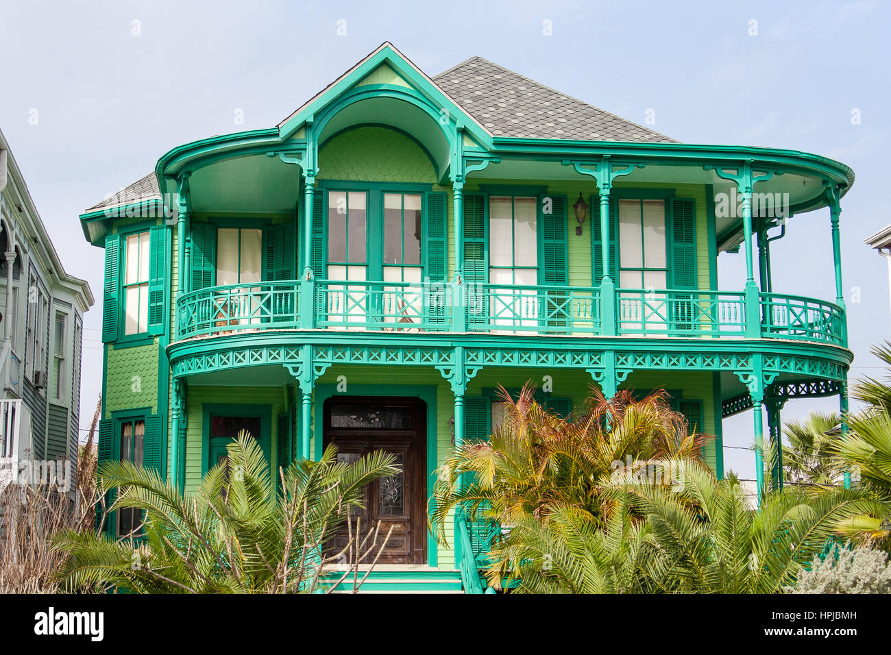 Historic home in Galveston Texas Stock Photo