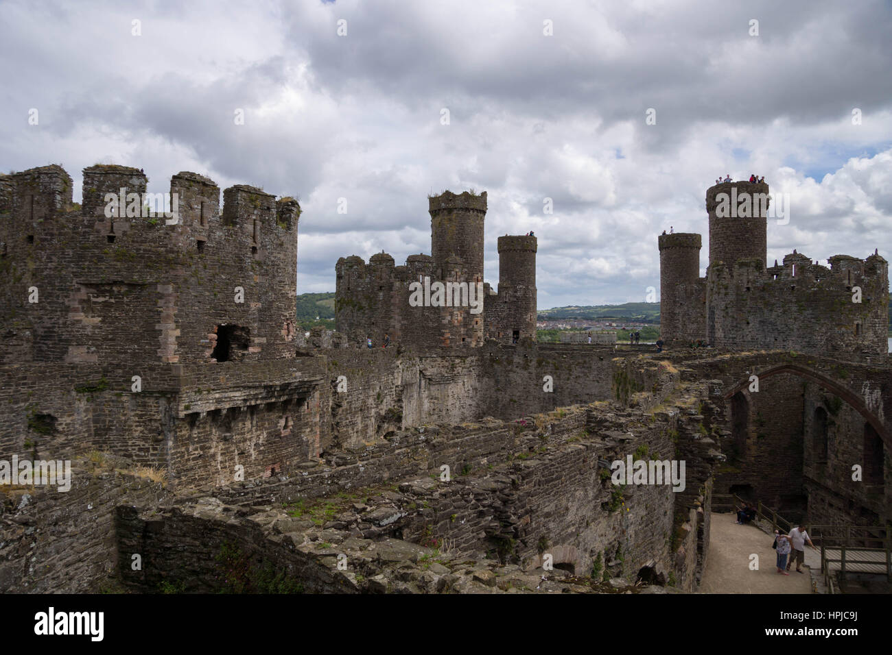Conwy castle and fortifications, Wales, England Stock Photo - Alamy