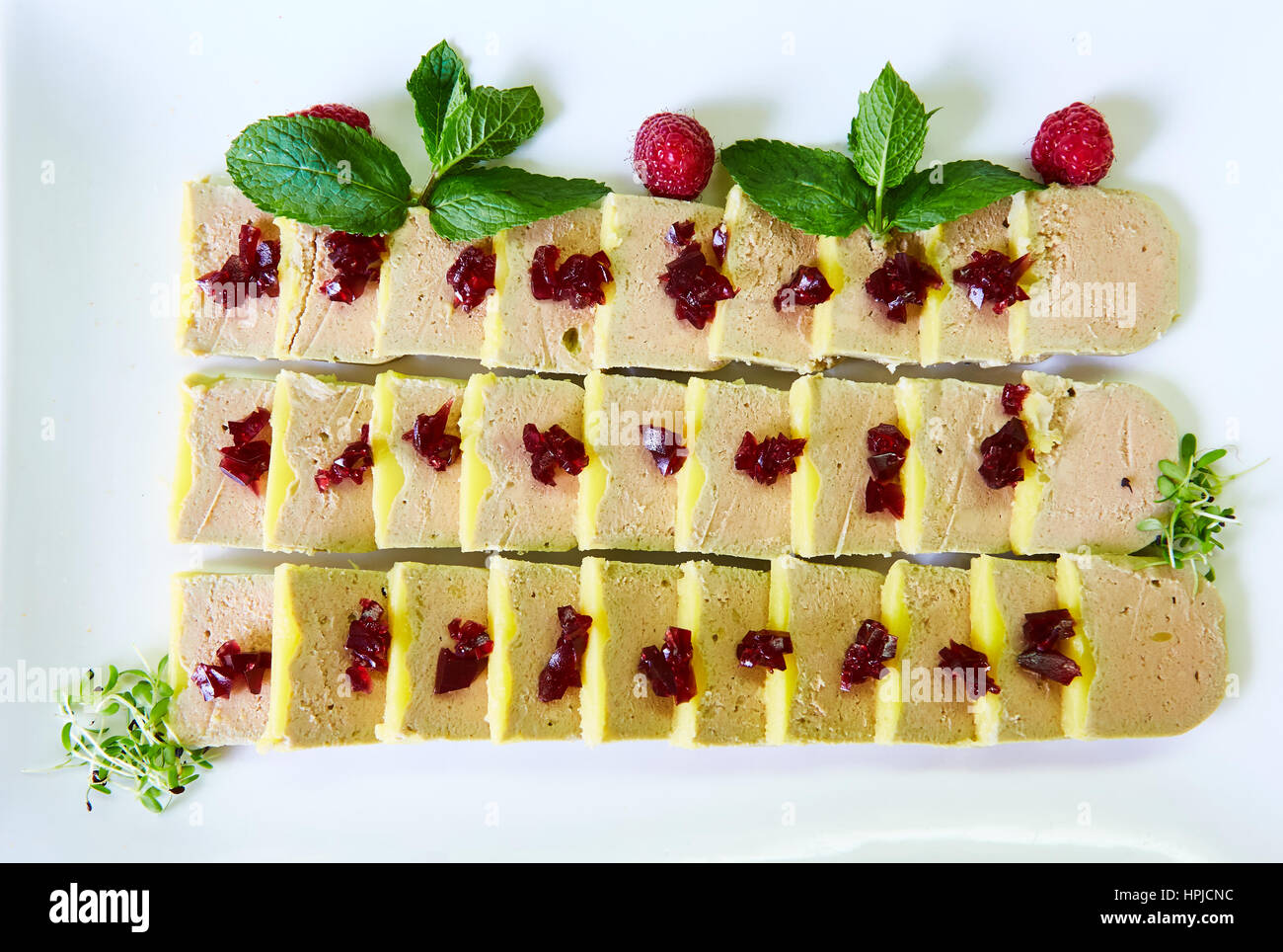 Chicken liver pate with red jelly for holiday Stock Photo Alamy