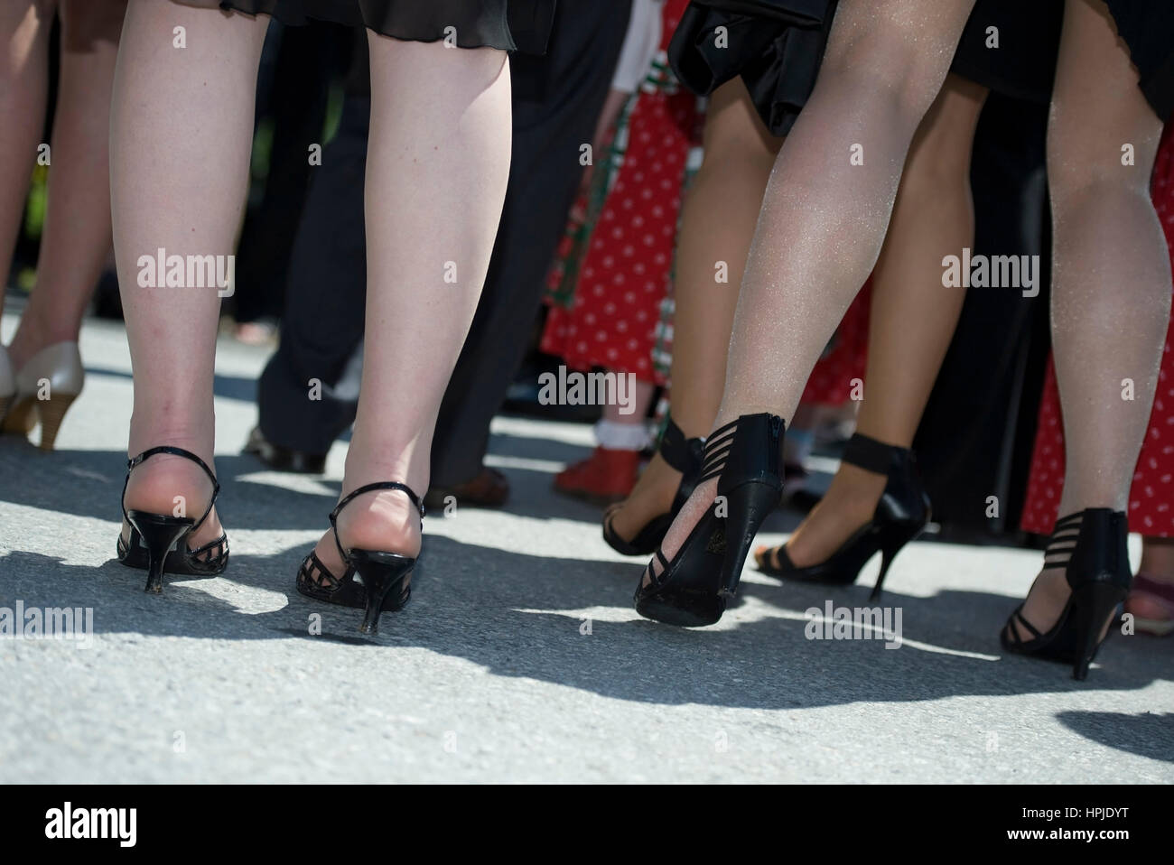 Frauenbeine in Stoeckelschuhen - women legs Stock Photo